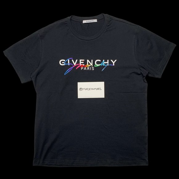 (SOLD ON WEBSITE) GIVENCHY TEE RAINBOW SIGNATURE - Picture 1 of 2